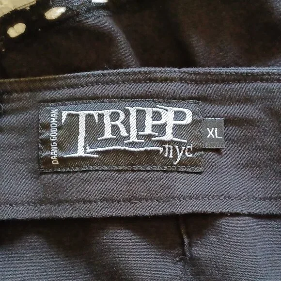 Vintage 90's Y2K Tripp NYC Black & White Lace Maid Skirt Size XL - Picture 5 of 7